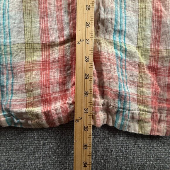 Tommy Bahama Blue Red Plaid Short Sleeve Linen 2XL Pocket Mens Button Up Beach - Picture 4 of 11